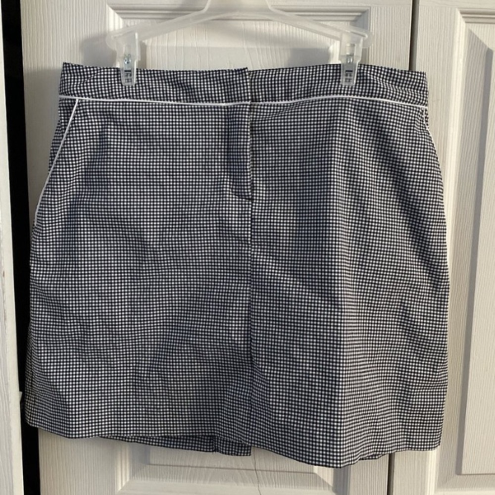Express black and white plaid skirt